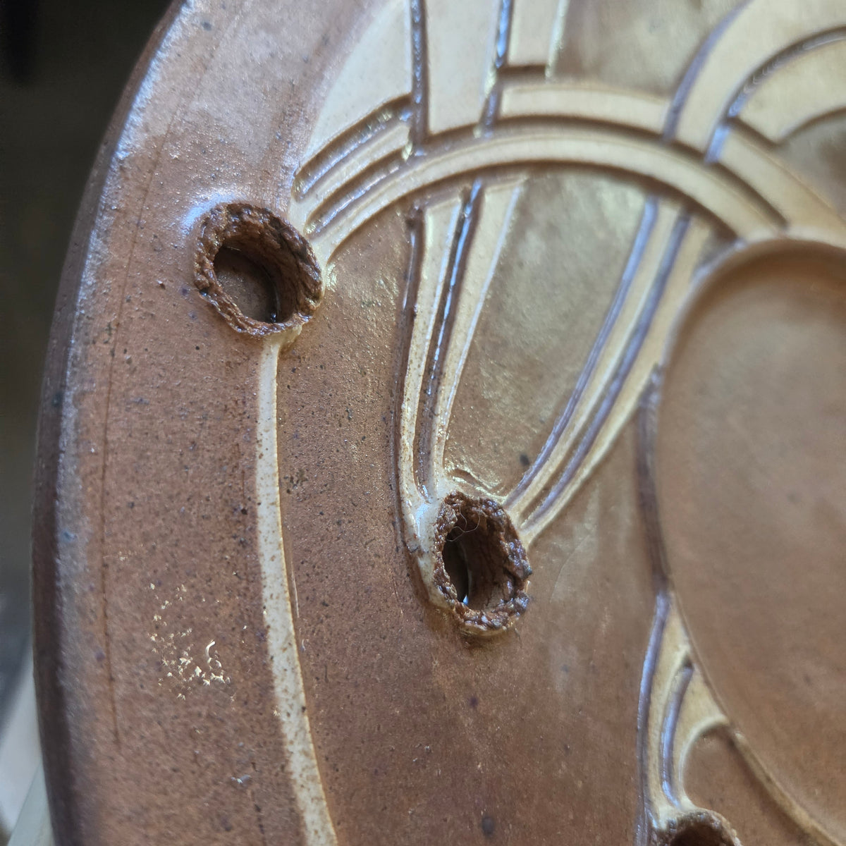 22 cal Bullet Hole Wood Fired Platter - Pottery - #26-132