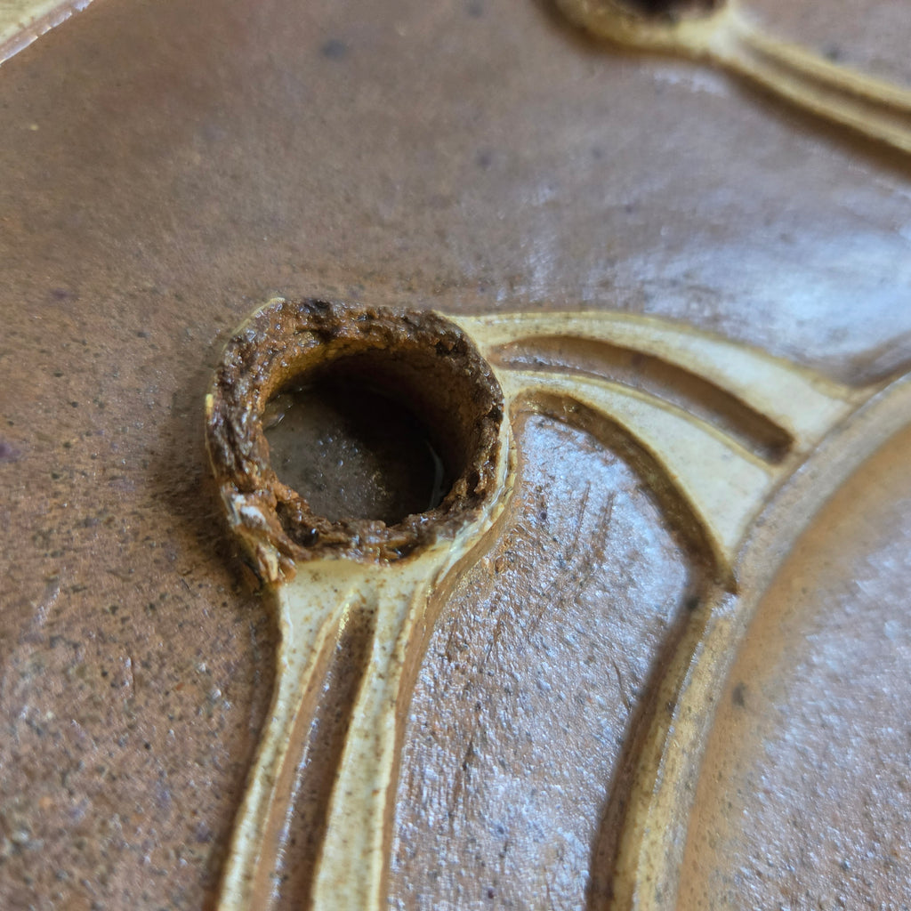 22 cal Bullet Hole Wood Fired Platter - Pottery - #26-132