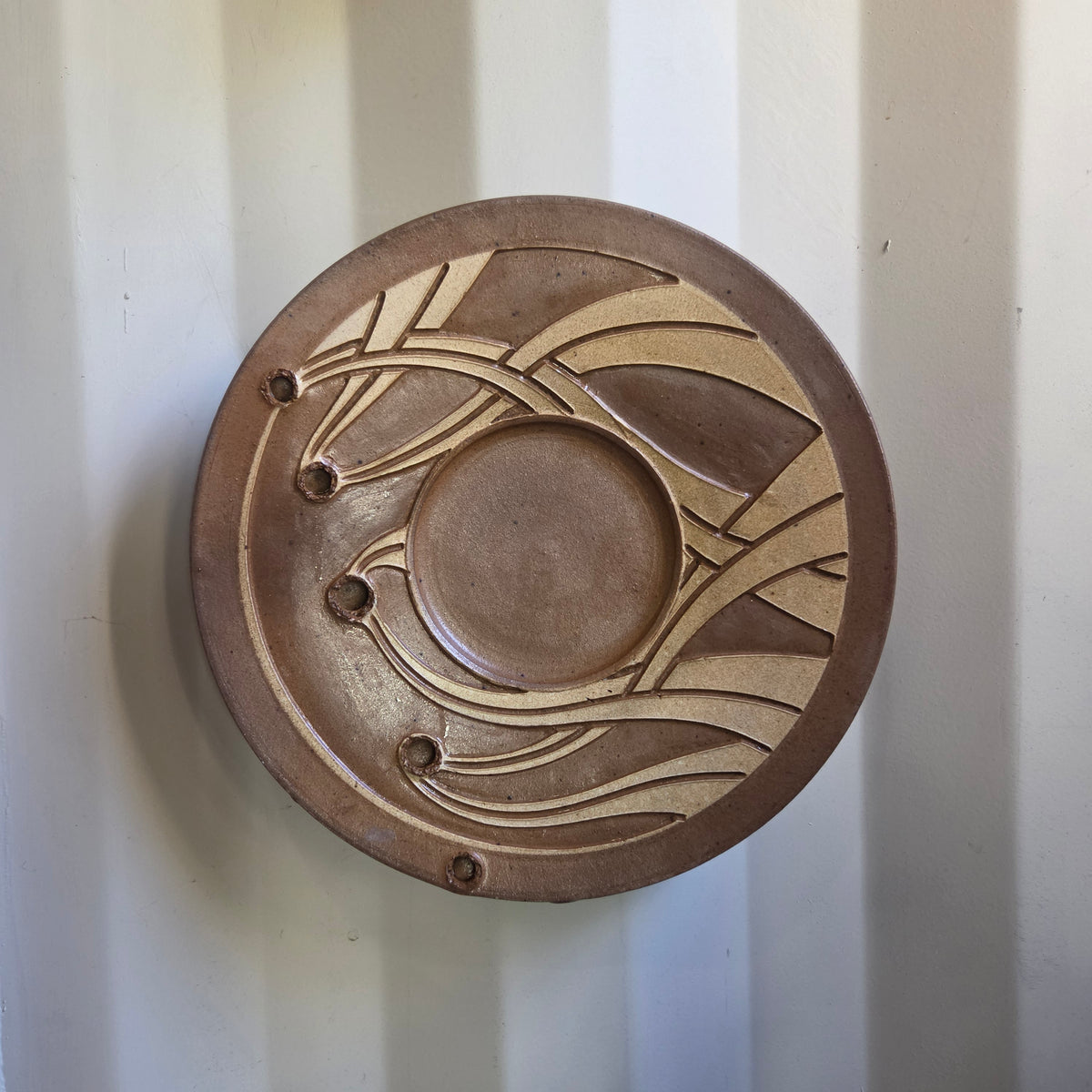 22 cal Bullet Hole Wood Fired Platter - Pottery - #26-132