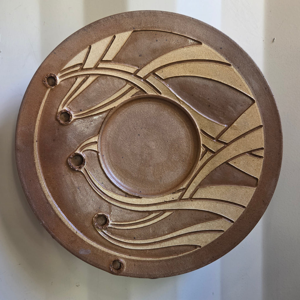 22 cal Bullet Hole Wood Fired Platter - Pottery - #26-132