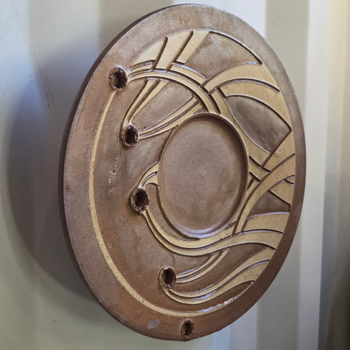 22 cal Bullet Hole Wood Fired Platter - Pottery - #26-132