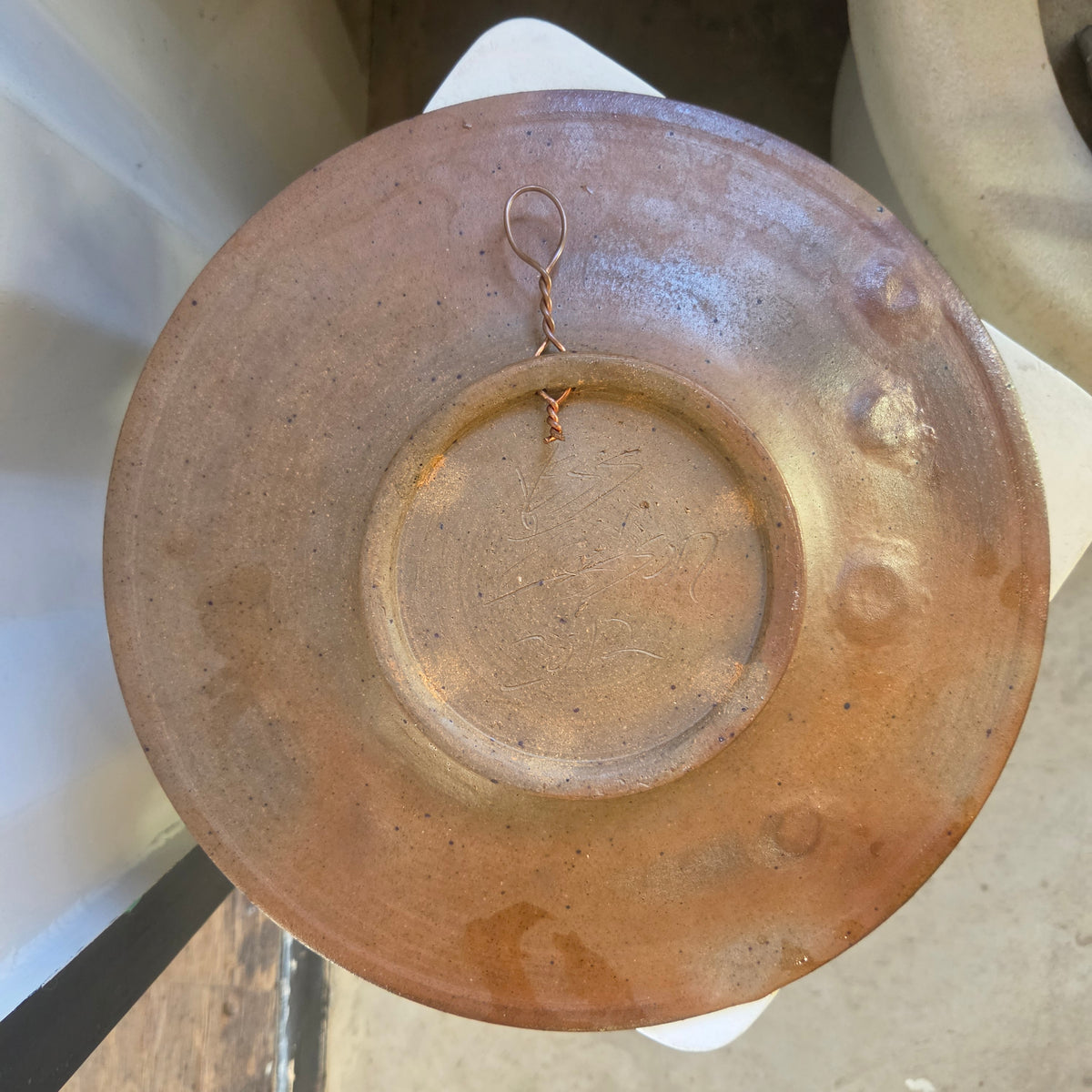 22 cal Bullet Hole Wood Fired Platter - Pottery - #26-132