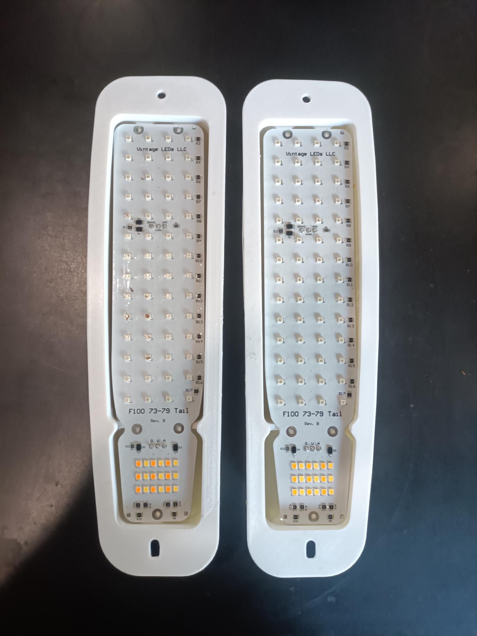Amber Blinker LED Board Taillights with Factory Lens Kit for 1973-1979 Dentside Ford Trucks and 1978-1979 Ford Bronco