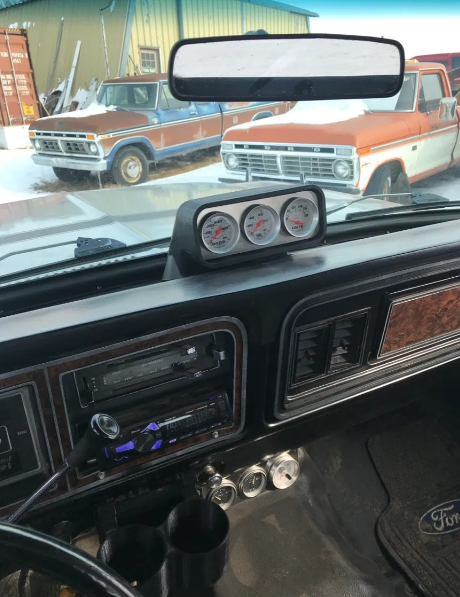 Heads Up Gauge Pod for 1973-1979 Dentside Ford Trucks and 1978-1979 Ford Bronco