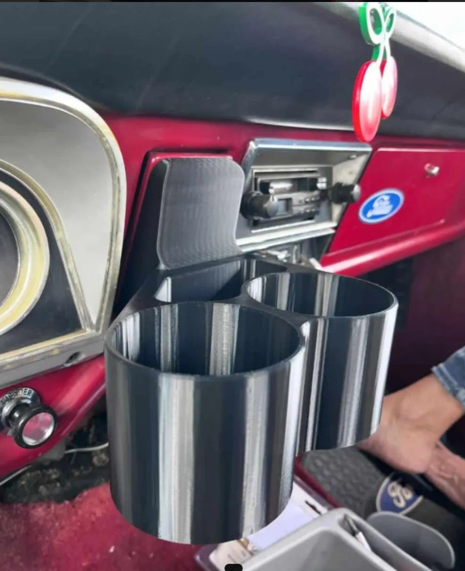 Double Cup Holder w Phone Slot for 1967-1972 Bumpside Ford Trucks