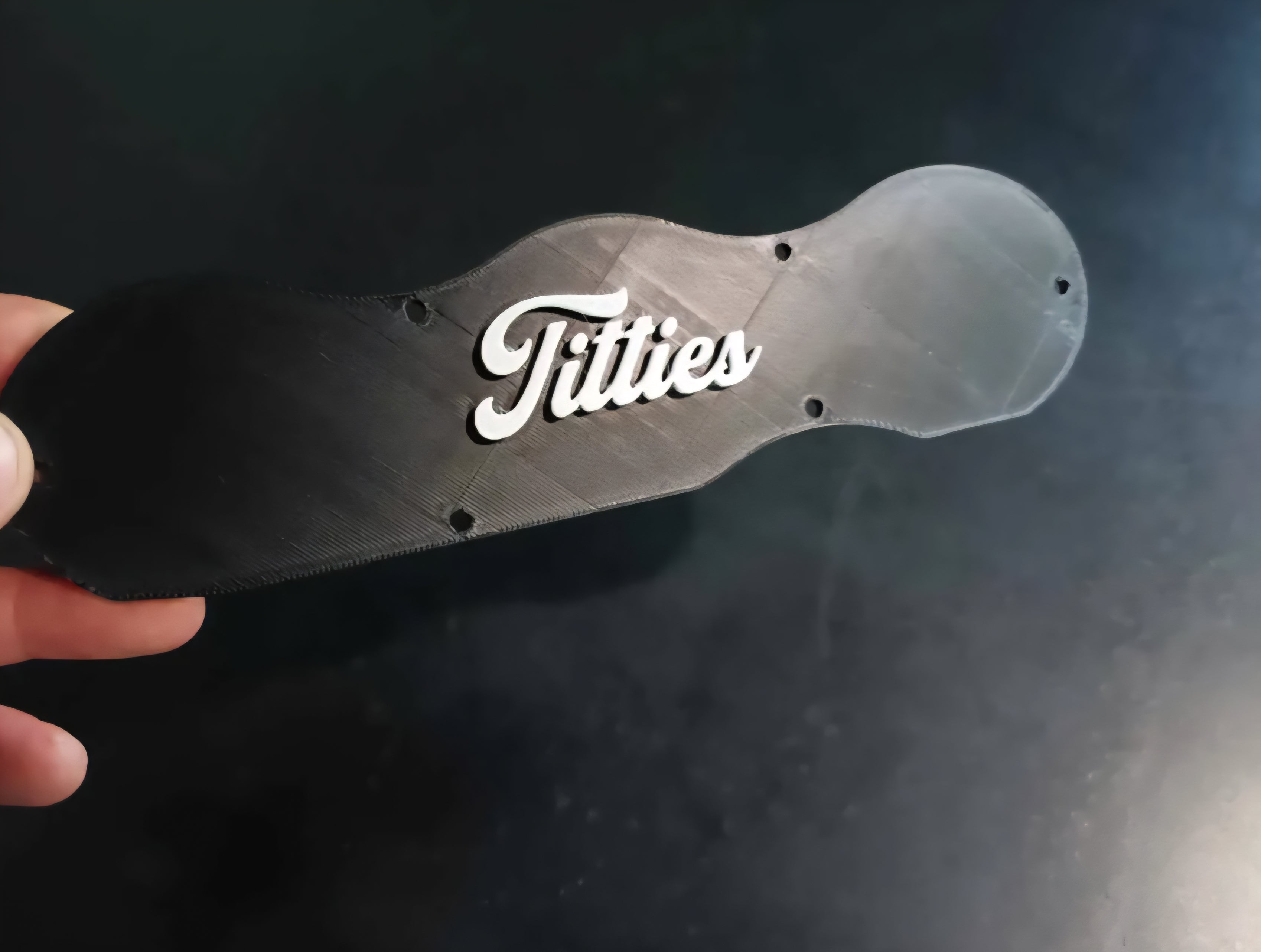 Titties Script Backing Plate for the Triple Gauge Pillar Pod