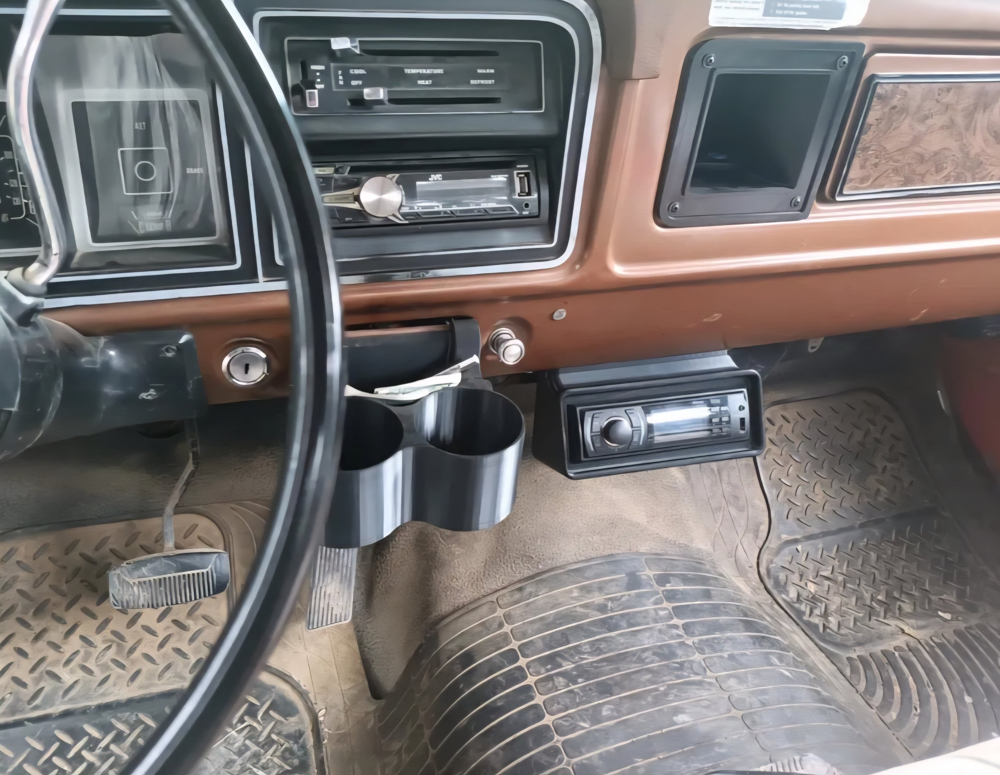 Under Dash Single Din Radio Pod for 1961-1966 Slickside and 1973-1979 Dentside Ford Trucks