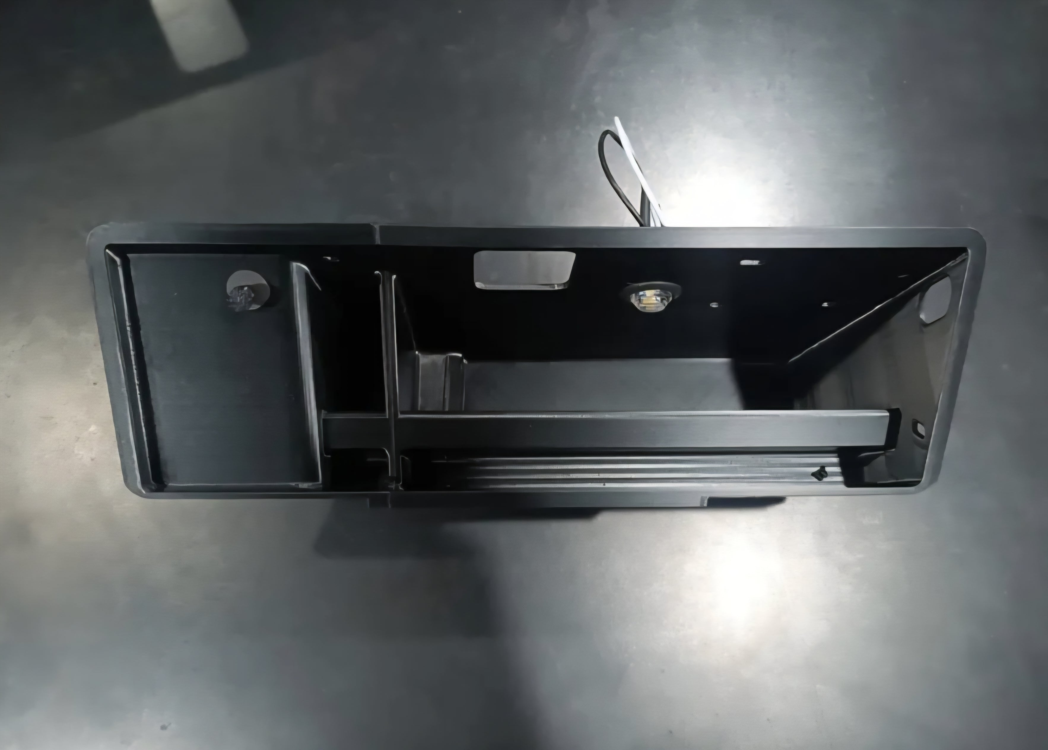 Glovebox (with LED lights) for Vintage Air (defrost tube obstruction on left) 1967-1972 Bumpside Ford Trucks