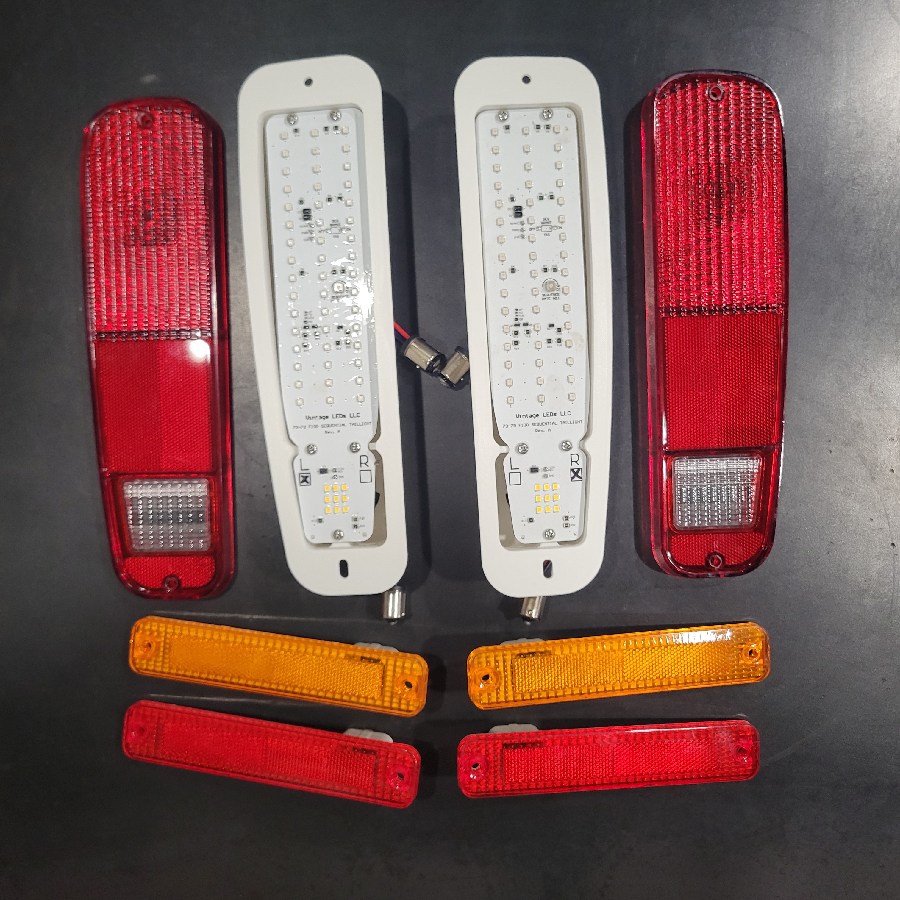 Sequential LED Taillights Kit (SET) with Factory Lenses for 1973-1979 Ford Trucks/Bronco/Econoline
