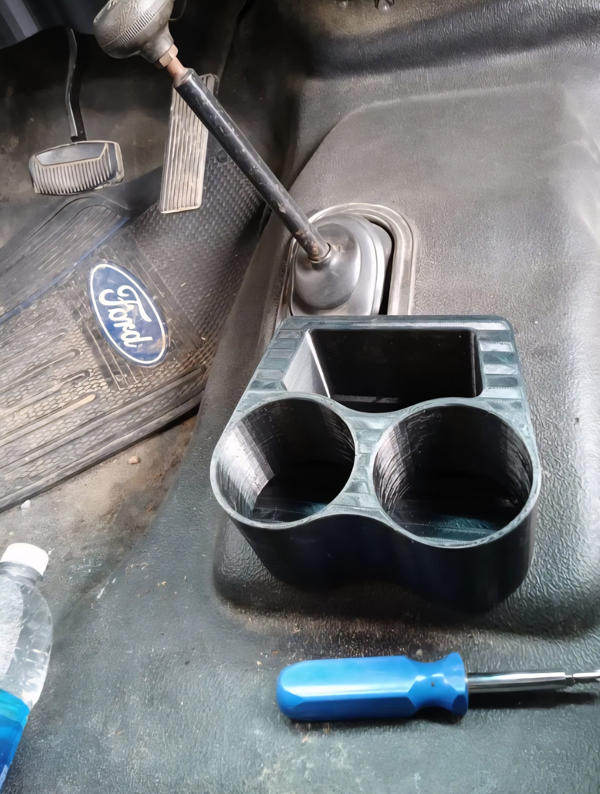 Floor Mount Flatty Cup Holder for the 1973-1979 Dentside Ford Trucks and 1978-1979 Ford Bronco