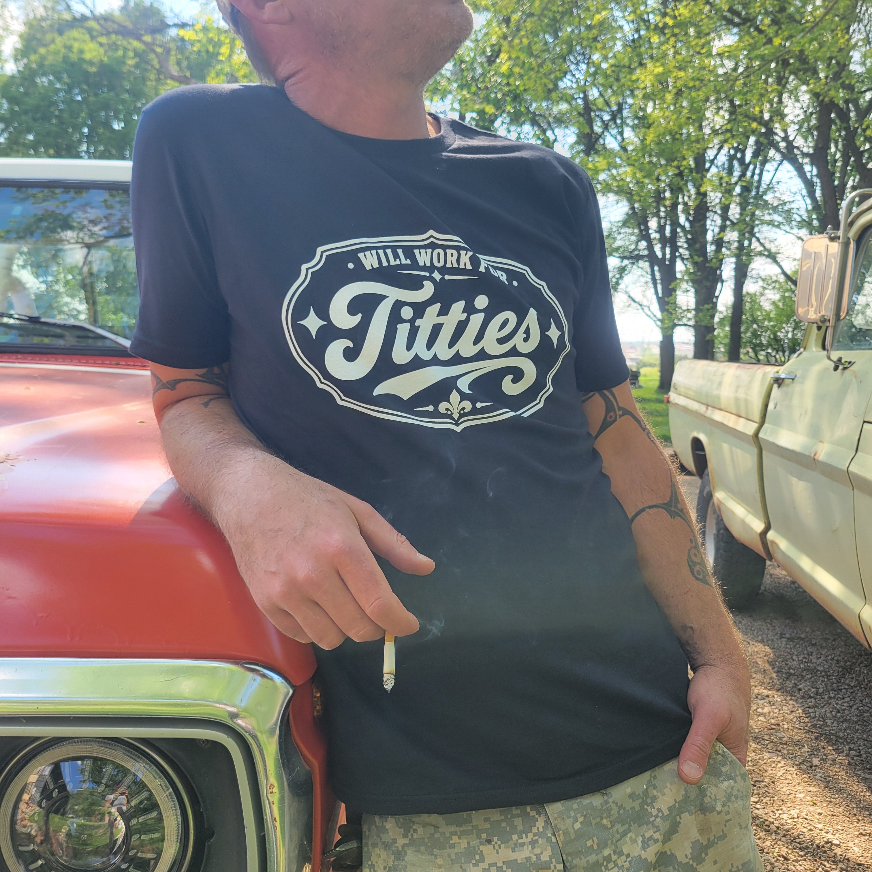 Will Work for Titties T-Shirt
