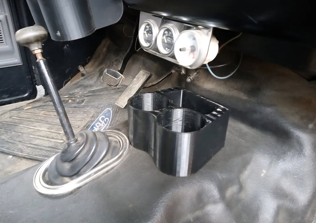 Floor Mount Flatty Cup Holder for the 1973-1979 Dentside Ford Trucks and 1978-1979 Ford Bronco
